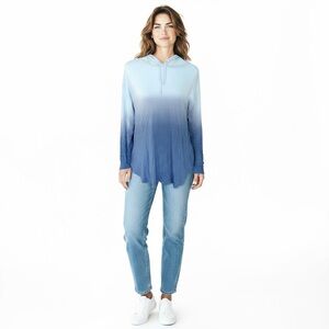 Victoria’s Secret Size S Blue Ombre Hooded Long Sleeve T-Shirt